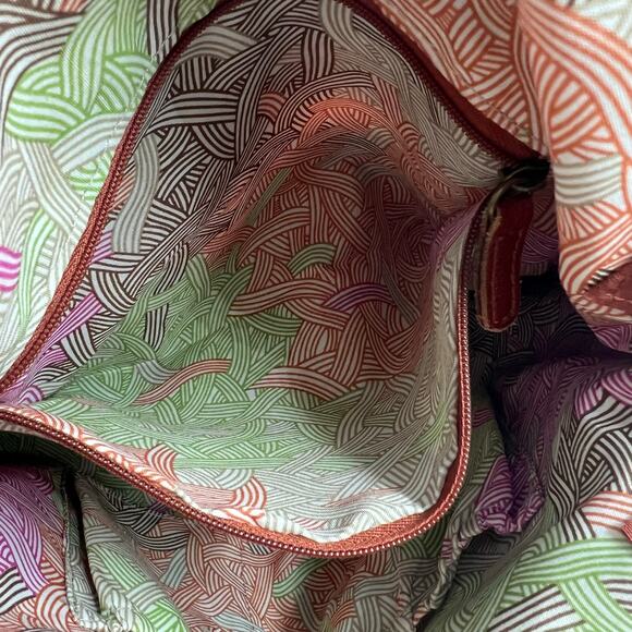 The Sak Brown Braided Boho Leather Foldover Adjustable Strap Medium Crossbody - Picture 14 of 15